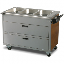 AMB3 Hot/Cold Service Trolley in Oak Finish