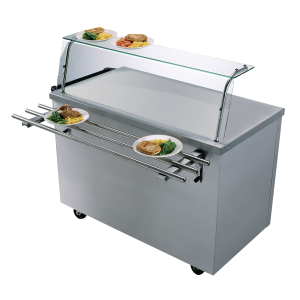 HC30MSO General Purpose Plain Top Hot Cupboard with Glass Overshelf