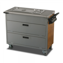 AMB6 Hot/Cold Service Trolley In Oak Finish