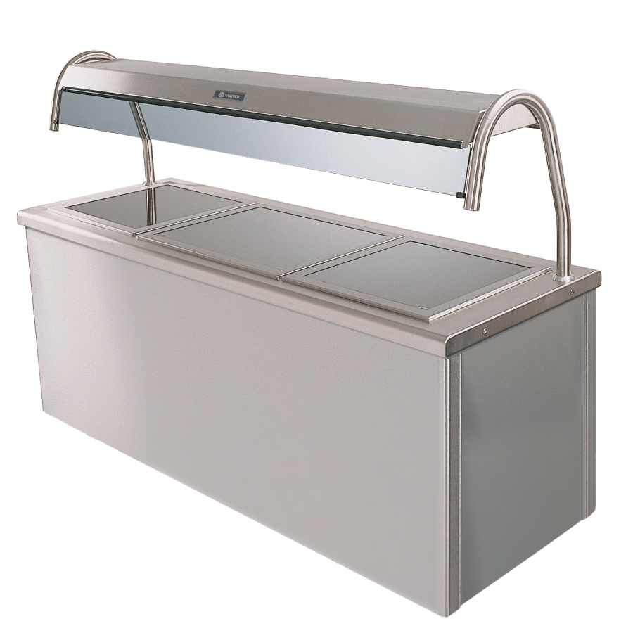 CARIB3.2B19 Caribbean Glass Top Hot Cupboard