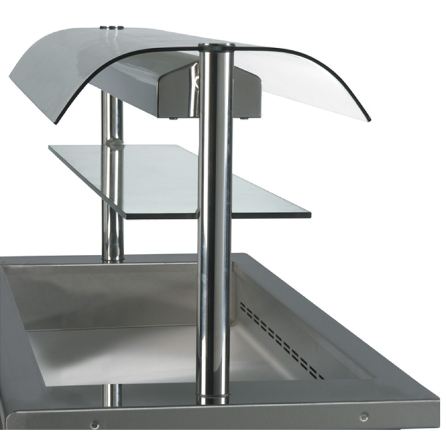 GANISF Curved Glass LED Illuminated Island Gantry